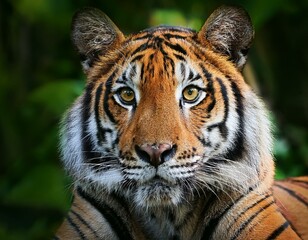 Fototapeta premium Sumatran Tiger against blurred background.