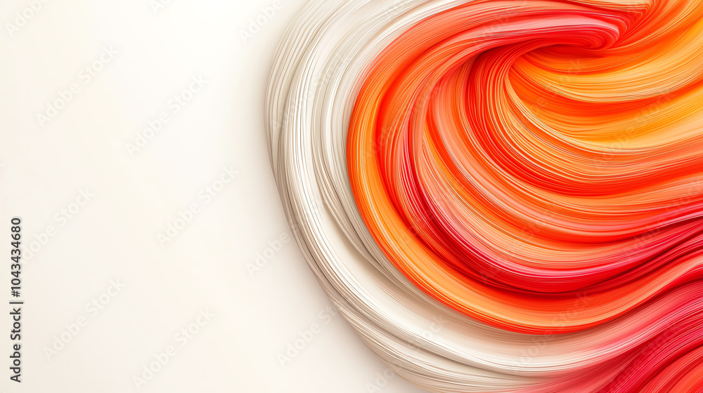 Poster dynamic swirls of colorful flow creating an abstract visual symphony of red orange and white hues