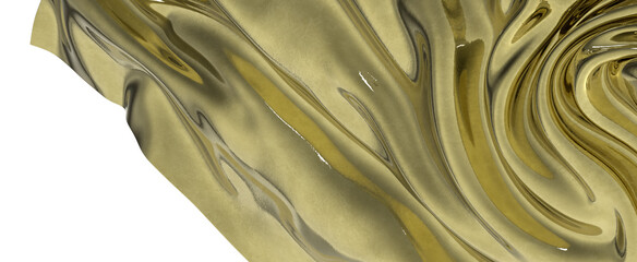 Golden fabric draped in luxurious folds