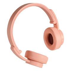 Pastel pink wireless headphone design element