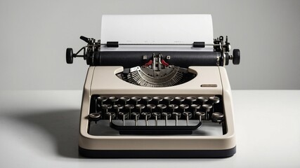 An Antique Typewriter Against a Minimalist White Canvas