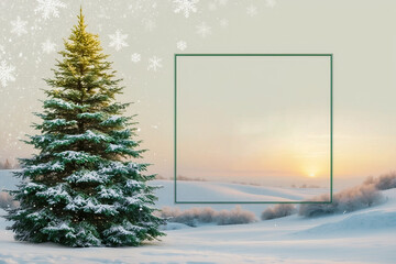 Christmas card design with ample copy space, allowing for text or graphics, perfect for conveying a heartfelt holiday message. New year and christmas concept