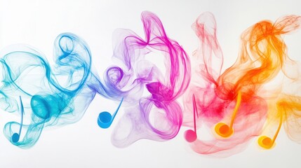 Fototapeta premium vibrant arrangement of various music notes in different colors,