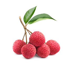 Fresh Lychee isolate on white background.