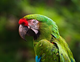 Naklejka premium A beautiful parrot in the tropical zoo of Ubud, Bali, Indonesia.