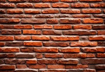 Obraz premium close exploration dynamic textured brick wall details highlighting surfaces patterns, vintage, rustic, weathered, design, brown, grey, cement, urban