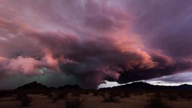 A Large Supercell Thunderstorm Spirals Across Tornado Alley During A Severe Weather Outbreak 