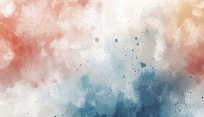 Obraz premium Abstract Watercolor Painting with Blue, White, and Orange Hues