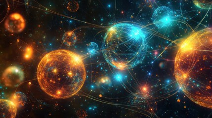 Obraz premium An abstract representation of quantum entanglement,