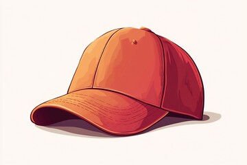 Fototapeta premium Vector Baseball Cap with Playful Curved Brim and Cheerful Design