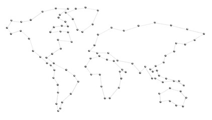 Naklejka premium World png, connecting dots design in transparent background