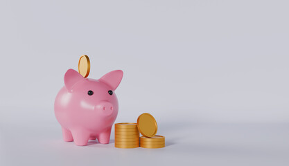 Piggy bank filled with coins, a symbol of savings and financial growth © Sloek Prey