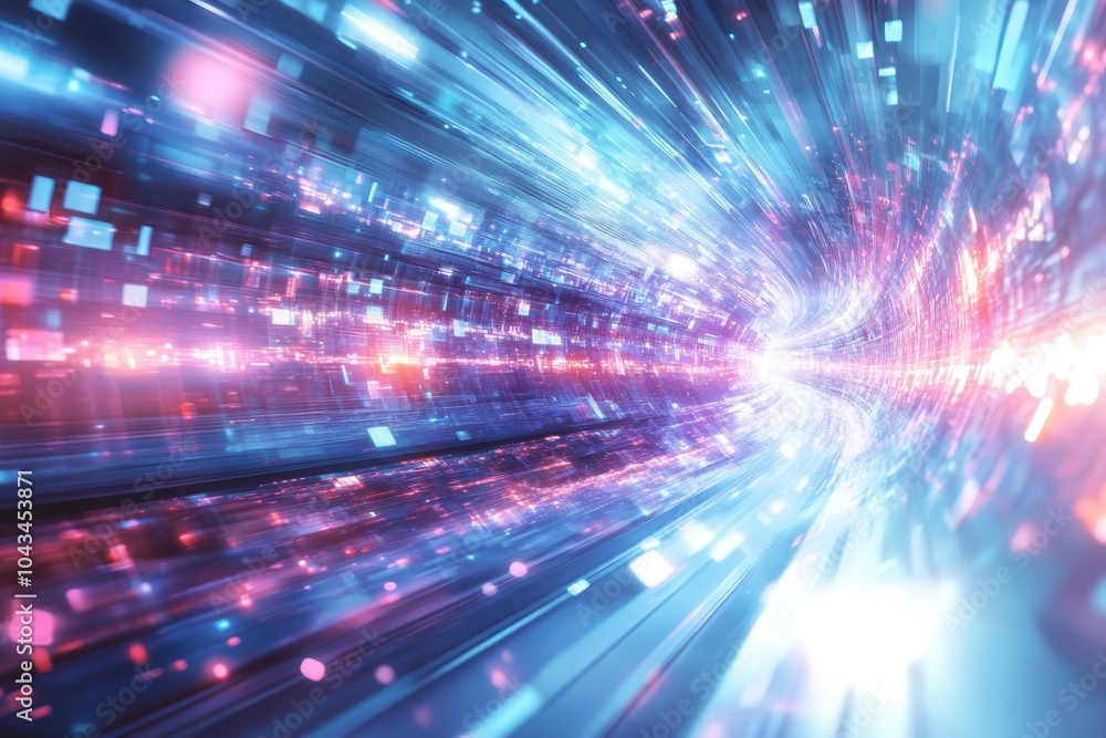 Poster dynamic bursts of color and light create a futuristic abstract pattern in motion