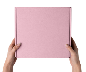 Pink box png shipping packaging sticker, transparent background