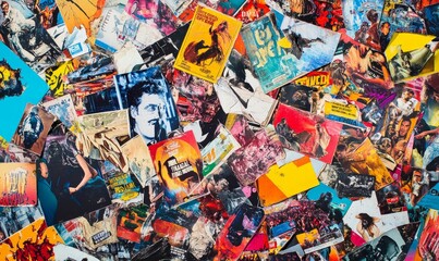 Fototapeta premium A collage of vintage movie posters.