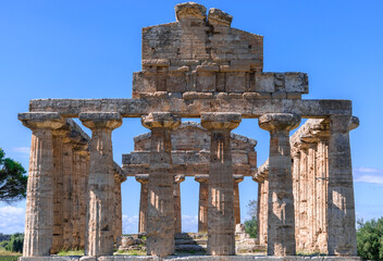 Obraz premium Temple of Athena at Paestum in Italy.