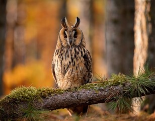 Obraz premium Eurasian Eagle Owl with prey