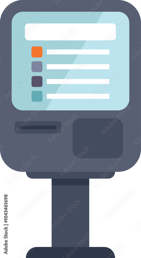 Aufkleber information kiosk with a digital touchscreen interface is displaying an interactive menu for users t