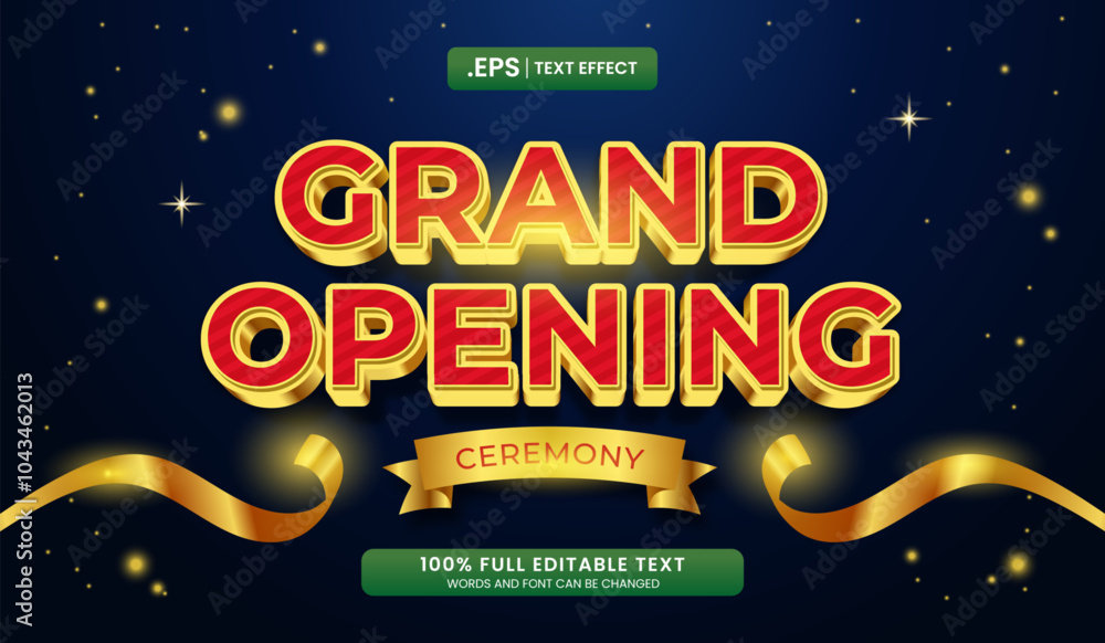 Canvas Prints golden text effect grand opening ceremony. editable 3d text effect vector illustration