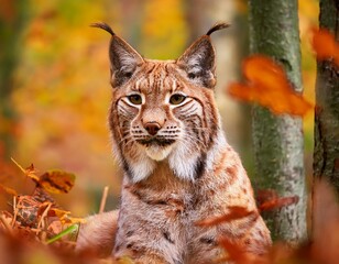 Obraz premium European lynx small baby kitten