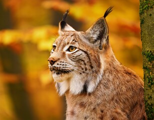 Naklejka premium European lynx small baby kitten