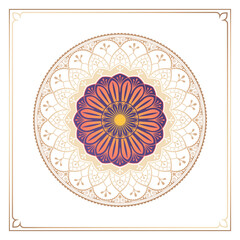 Fototapeta premium Colorful arabesque design element transparent png