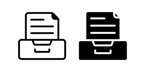 Archive icon set. flat illustration of vector icon on white background