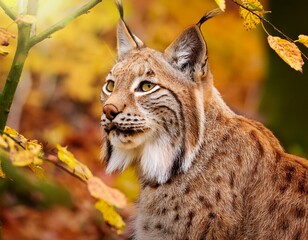 Fototapeta premium European lynx small baby kitten