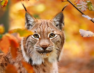 Fototapeta premium European lynx small baby kitten