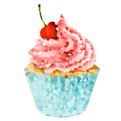 Cherry cupcake crystallized style overlay