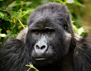 Fototapeta premium Mountain gorilla in Bwindi Forest 