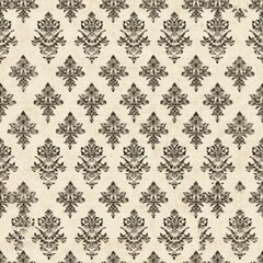 Vintage tapestry intricate filigree pattern on vintage beige fabric background, seamless repeating pattern, textile print style, minimal, tapestry design, seamless intricate filigree pattern, home 