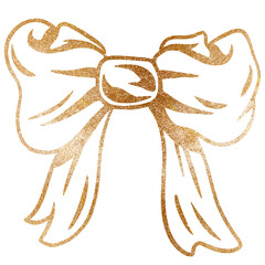 Glittery cute bow sticker design element