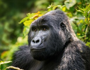 Obraz premium Mountain gorilla in Bwindi Forest 