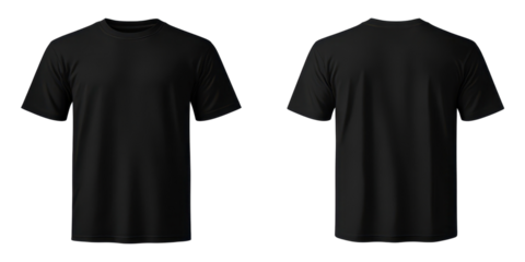 Black T-shirt with leather front and side shows the fabric of the garment. You can also put your desired image or text on the shirt.