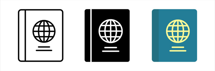Passport icon set. for mobile concept and web design. vector illustration on white background