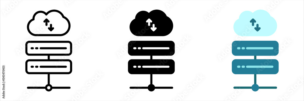 Poster server icon set. data base sign. for mobile concept and web design. vector illustration on white bac