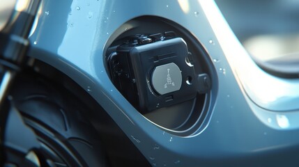 Close-up of charging port focusing on small metallic connector and matte finish