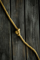 isolated rope mockup on wooden background top view