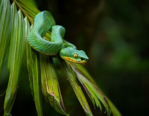 Fototapeta premium oriental whip snake in tropical forest