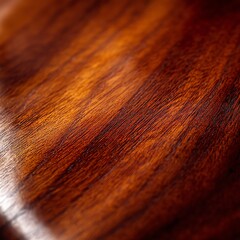 Close-up of polished wooden texture with rich, natural patterns and warm hues.