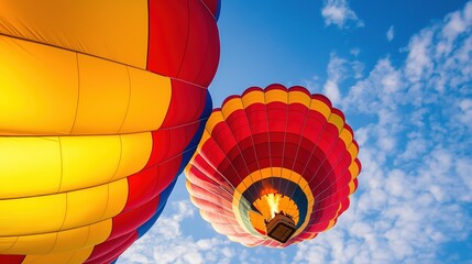 Obraz premium Colorful Hot Air Balloons Ascending