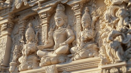 Intricate Stone Carvings of Divine Figures