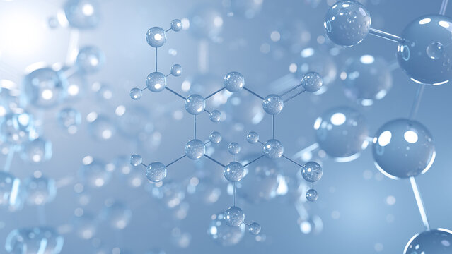 gluconolactone molecular structure 3d, e575, structural chemical formula view from a microscope