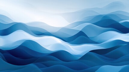 Fototapeta premium An abstract representation of water, with soft, flowing shapes and a gradient of blues and whites. 
