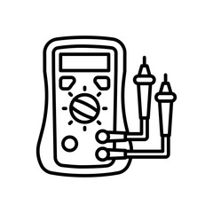 Voltmeter Outline Icon, Vector illustration