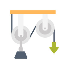 Pulley Flat Icons, Vector illustration