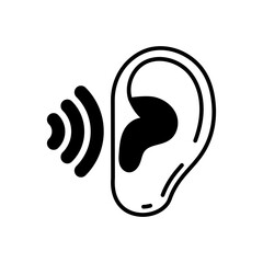 Acoustics Physics Glyph Icon, Vector illustration