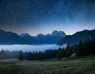 Milky way near hut Sinanitsa, Pirin mountain, Bulgaria