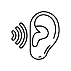 Acoustics Physics Outline Icon, Vector illustration